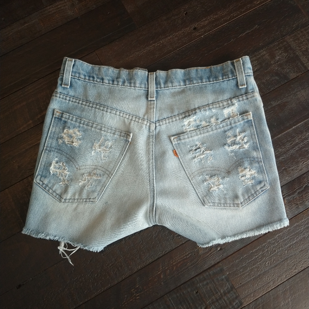 Distressed Levi's Jean Shorts